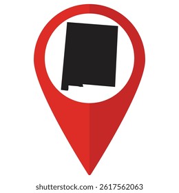 New mexico state map. Map of New mexico state on map pinpoint in red color
