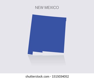 New Mexico State Map Outline for infographics or news media for politics and elections in the United States of America. Democrat blue isolated vector illustration.