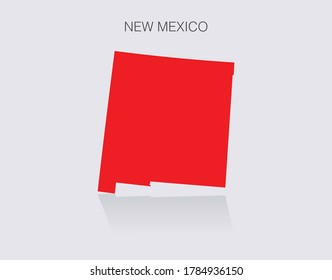 New Mexico State Map Outline isolated for infographics and news media. Republican red for political elections in the United States of America.