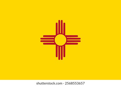 New Mexico state national flag. Flag icon. Standard color. Vector illustration.	