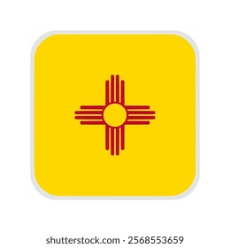 New Mexico state national flag. square flag icon. Standard color. Vector illustration.	