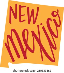 New Mexico State Outline And Hand-lettering