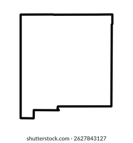 New Mexico State Outline Vector Map