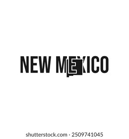 new mexico state symbol, map icon with vector silhouette