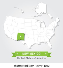 New Mexico state. USA administrative map.
