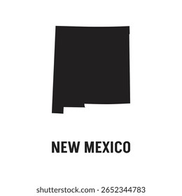 Estado do Novo México dos EUA. Bandeira e território do Novo México. Território dos Estados Unidos sobre fundo branco. Estados separados. Ilustração vetorial