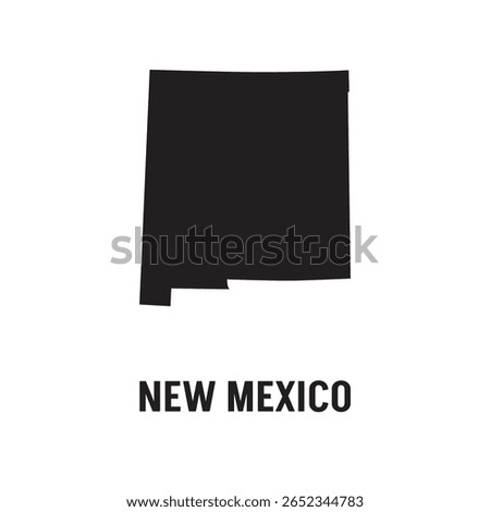 New Mexico state of USA. New Mexico flag and territory. States of America territory on white background. Separate states. Vector illustration