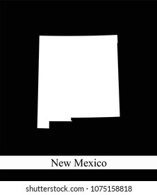 New Mexico state of USA map vector outline illustration black and white abstract background. Highly detailed creative map of New Mexico state of United States of America prepared by a map expert
