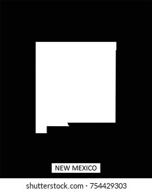 New Mexico state of USA map vector outline illustration in black background