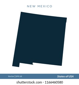 New Mexico - States of US Map Icon Vector Template Illustration Design. Vector EPS 10.