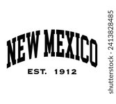New Mexico typography design for tshirt hoodie baseball cap jacket and other uses vector
