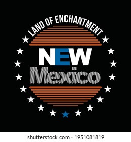 New Mexico Typografie-Design in Vektorgrafik.Kleidung, T-Shirt, Bekleidung und andere Verwendungen