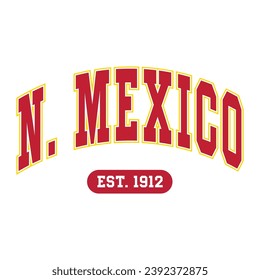 New Mexico typography design vector, usa state shirt design vector. Jersey design vector, T-shirt design for usa 