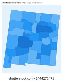 New Mexico, United States. Simple vector map. State shape. Solid regions style. Border of New Mexico. Vector illustration.