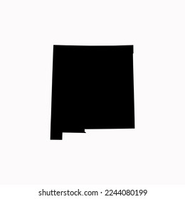 New Mexico US Blank Map Vector Template Black Solid Color and Outline Isolated on White Background. easy to edit