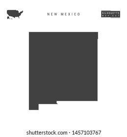 New Mexico US State Blank Vector Map Isolated on White Background. High-Detailed Black Silhouette Map of New Mexico.