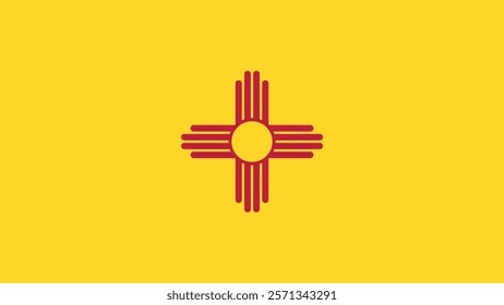 New Mexico US State Flag Vector Illustration