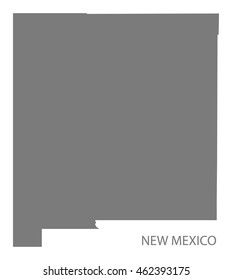 New Mexico USA Map in grey