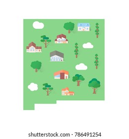 New Mexico Usa state map real estate