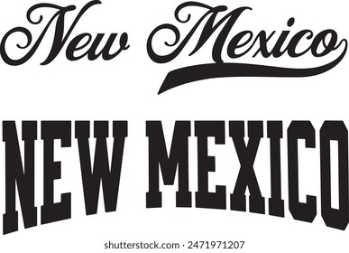 New Mexico USA Word Vector Illustration