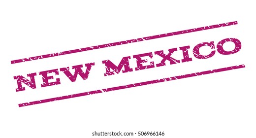 New Mexico watermark stamp. Text tag between parallel lines with grunge design style. Rubber seal stamp with scratched texture. Vector purple color ink imprint on a white background.