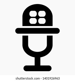 New Microphone Icon Vector Trendy Design isolated minimal single flat linear icon for application and info-graphic. Commercial line vector icon for websites and mobile minimalistic flat design.