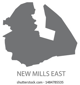 New Mills East grey ward map of High Peak district in East Midlands England UK