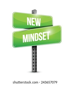 new mindset street sign illustration design over a white background