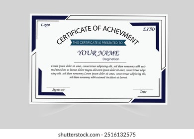 New Minimalist creative vector own concept certificate design template 