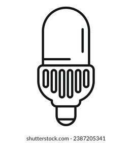 New mobile light icon outline vector. Smart lightbulb. Solve online