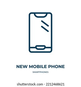 New mobile phone icon. Linear vector illustration from smartphones collection. Outline new mobile phone icon vector. Thin line symbol for use on web and mobile apps, logo, print media.