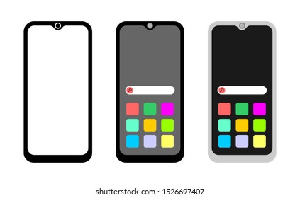 New mobile phone model mock up template vector illustration isolated on white background