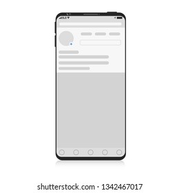 New Mock up of camera app, photo, image gallery or social network on Smartphone, mobile realistic style. Flat design, vector illustration. White background. EPS 10