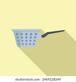 New model colander icon flat vector. Cooking element. Drain object