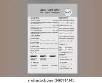 New Model Job Resume Curriculum Vitae CV