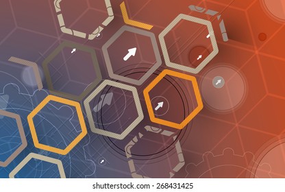 New Model Technology Business Background. Abstract innovation solution.