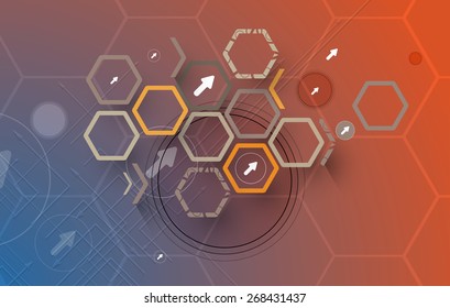 New Model Technology Business Background. Abstract innovation solution.