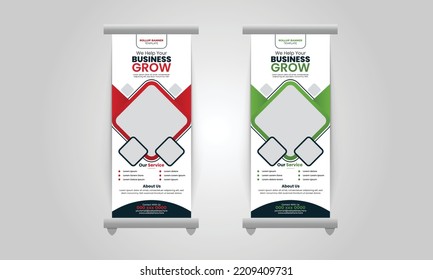 new modern abstract corporate business roll up banner, creative minimal x banner stand for commercial and Multipurpose Use. professional design Pull Up banner design template