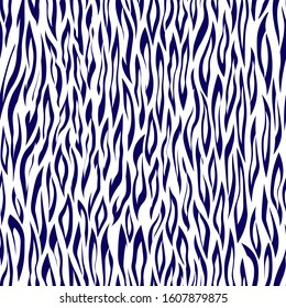 New modern animal seamless pattern. Ornament of stylized skin. Vector stock classic blue and white illustration for posters, card, postcard, fabric, textile.