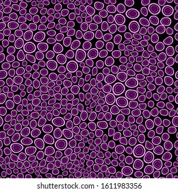 New modern animal seamless pattern. Purple ornament on black background. Vector stock illustration for posters, card, postcard, fabric, textile.