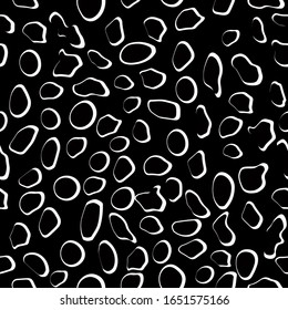 Neues, modernes Tiernahtloses Muster. Schwarz-weißer Hintergrund. Stilvolles Dekor. Stockillustration für Vektorillustrationen für Poster, Karten, Postkarten, Gewebe, Textilien.