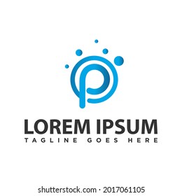 new modern approach circle round initial P Letter logo design vector graphic concept illustrations