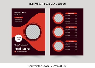 new modern awesome clean creative minimalist restaurant food menu design.