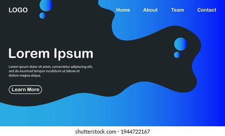 nuevo fondo moderno con formas fluidas y un vektor premium de color azul gradiente 
