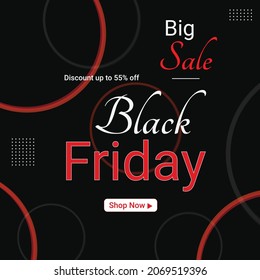 New Modern Black Friday Post, banner design template with colorful background
