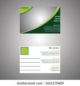 New Modern Business Type Green Post Card Design Template