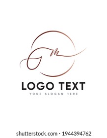 New modern calligraphy is more natural feel, handmade created with small touch of digital letter type M logo template, Vector logo for business and company identity 