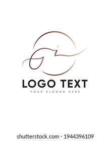New modern calligraphy is more natural feel, handmade created with small touch of digital letter type I logo template, Vector logo for business and company identity 