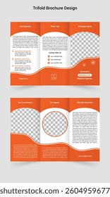 new modern clean creative minimalistic business trifold brochure design.