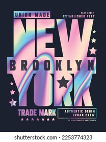 New Modern Collage Typography Graphics. T-shirt Printing Design, Brooklyn. NY original wear. Concept in vintage graphic style for print production. Vector for Poster. Urban street New York City